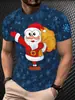 Camisetas Exclusivas Transfronteiriças Europeias e Americanas de Verão de Manga Curta com Impressão 3D Véspera de Natal Natal Camisetas Casuais Soltas Masculinas e Femininas