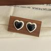 Pendientes negros para mujer, estilo vintage de Hong Kong, ligeros, lujosos, geométricos, avanzados, de metal, únicos, elegantes.