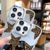 Funda de Teléfono con Estampado de Leopardo y Estrellas Más Vendida Transfronteriza iPhone 17 Funda Espejo Apple 18Pm Espejo de Maquillaje para Niñas Personalizable