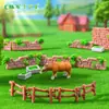 Micro-Paisaje Azulejos Creativos Serie Valla de Madera Paisajismo de Granja Decoración DIY Accesorios Botella Ecológica Pequeños Adornos