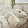 Juego de cama de algodón gofre de cuatro piezas, ropa de cama de algodón 100, juego de sábanas de dormitorio de tres piezas, funda nórdica de 4 luces, lujo de alta gama