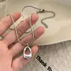 Nova Corrente de Colar Geométrica Oca de Aço Inoxidável, Pingente de Design Minimalista de Nicho, Corrente para Clavícula, Colar Versátil da Moda