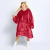 Suministro de fábrica Manta de TV de franela para el hogar, ropa perezosa, suéter, sudadera con capucha a prueba de frío para exteriores, pijama para el hogar