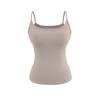 Camisola Deportiva de Nylon para Chica Caliente de Verano 2025 con Almohadilla para el Pecho, Alta Elasticidad, Ajustada, sin Mangas, con Tirantes