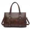 Bolsa Tote Transfronteiriça, Bolsa Feminina Moda Retrô Europeia e Americana, Nova Bolsa de Couro para o Dia a Dia, Bolsa de Mão Feminina de Alta Qualidade e Grande Capacidade