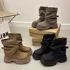 Botas western de tacón grueso apilado en color marrón para mujer, botines de vaquero, nuevas botas de pantalón de otoño 2026, botas Maillard Martin