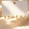 Novedades de Verano: Delicados Pendientes de Circonita Microincrustada, Juego de Tres Pares, Frescos y Dulces, Pendientes Versátiles y Elegantes con Circonita Microincrustada