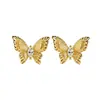 Pendientes Vintage Franceses Cepillados Mariposa de Ensueño para Mujer, Pendientes Versátiles de Nicho de Gama Alta con Temperamento Marqués