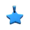 Etiqueta de mascota de acero inoxidable de estrella de cinco puntas collar colgante para perro joyería accesorios de letras en blanco brillante listado diy en stock
