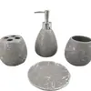 Conjunto Cerâmico de Banheiro de Quatro Peças com Copos de Enxaguante Bucal e Porta-Escovas de Dente em um Conjunto de Acessórios de Banheiro Branco