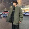 Jaqueta curta estilo americano transfronteiriça, jaqueta grossa acolchoada cleanfit masculina para outono e inverno, jaqueta baseball
