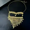 Sombrero Exagerado Triángulo Invertido con Monedas y Borlas Europeo y Americano Máscara Facial para Fiesta y Actuación Estilo Exótico Transfronterizo Cubre Rostro Cadena Facial para Mujeres