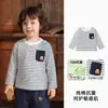 Roupas infantis Kaka Panda, coleção de outono, camiseta de manga comprida estilo preppy para meninas, roupinhas de outono para bebês e camiseta de baixo para meninos