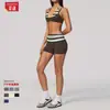 Nuevo conjunto de yoga de lunares Zechuang con tirante halter, diseño de dos piezas falso, conjunto deportivo de secado rápido para correr y fitness 4549