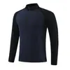 Em estoque Camiseta Esportiva de Manga Longa para Primavera e Outono Roupas de Corrida de Secagem Rápida com Meio Zíper Roupas Fitness Top Casual Masculino Europeu e Americano