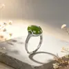 Joyería de plata de alta calidad en un estilo minimalista moderno: Anillo de plata S925 con incrustación de jade Hetian, apertura ajustable, diseño minimalista y moderno, adecuado para el dedo índice