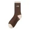 Meias Femininas Zhuji Outono e Inverno Meia-calça Listrada Colorida Tendência Meias Empilhadas Outono e Inverno Meias Sem Costura
