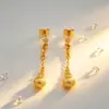 Novos brincos de bolsa da sorte pequenos com franja de diamante banhados a ouro estilo chinês para mulheres, brincos de bolsa de dinheiro de imitação da moda tradicional chinesa
