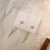 Pendientes de Diseño de Nicho de Lujo Ligero Estilo Francés Pendientes Dulces Frescos de Moda con Borla de Perlas Pendientes de Botón de Gama Alta