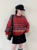 Suéter Pulóver de Cuello Redondo con Rayas Degradadas Estilo Fair Isle para Mujer 2026 Nuevo Diseño de Principios de Otoño Top Brillante de Punto