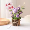 Flores Artesanais Presentes de Dia dos Namorados Margaridas Tulipas Flores de Lã Tricotada Girassóis Atacado Tronco de Árvore Pequenos Buquês Enfeites