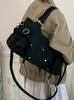 Bolsa de ombro transversal casual versátil coreana para mulheres, nova bolsa tote retrô da moda, bolsa de ombro e transversal de grande capacidade