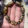 Pulsera de Ágata de Xizang Separador de Cuentas de Tres Ojos Florero Pulsera de Cuentas de Nueve Ojos Pulsera de Cuentas de Tres Ojos