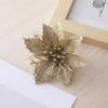 Flores Artificiales de Alta Gama Más Vendidas Transfronterizas, Flores Navideñas Doradas de Tres Capas Tridimensionales, Decoraciones para Árbol de Navidad, Decoraciones para Guirnaldas al por Mayor