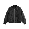 Yidao Roupas Vintage 2026 Inverno Novo Retrô Americano Camuflagem Gola Alta Curta Silhueta Cool Solta Jaqueta Bomber de Algodão Roupa Externa