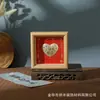Porta-retrato com relevo em folha de ouro, ornamento de presente, cabaça da sorte, bolsa da sorte, porta-retrato de madeira paz e alegria, decoração de mesa, atacado