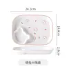 Plato de Cerámica Lindo Estilo Japonés para Empanadillas con Plato para Vinagreta, Modelo Nuevo 2022 para Uso Doméstico, Hermoso Plato con Compartimentos para Desayuno