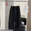 Calça Jogger Casual Elástica de Cintura Alta para Outono e Inverno com Bordado de Pônei e Punhos Ajustáveis por Cordão para Mulheres 10912