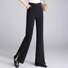9852 Pantalones de Mujer con Cintura Elástica, Efecto Adelgazante, Pantalones de Traje, Pantalones Acampanados Casuales, Cintura Alta, Alargan las Piernas, Caída Suave, Adecuados para Ir al Trabajo en Primavera