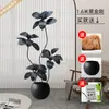 Planta Artificial Verde Grande Black Diamond Árbol de Goma Planta en Maceta de Interior para Sala de Estar Decoración de Planta de Árbol Imitación de Lujo Ligero de Gama Alta