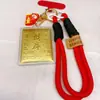 Colgante Souvenir de Teléfono Móvil de Oro Puro 999 de la Suerte para la Riqueza, Mismo Estilo que Shuibeike, Accesorio para Colgar en el Bolso del Coche Regalo al por Mayor