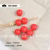 Acessórios para Joias DIY Contas Redondas de 14mm Contas de Madeira Coloridas Acessórios Contas Soltas Contas Redondas Versátil Flor de Sapato Contas Corrente para Celular Feita à Mão