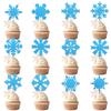 Nuevos accesorios de decoración navideña transfronterizos, regalo de papel, pastel, copo de nieve, pequeña bandera, suministros de fiesta enchufables de escritorio
