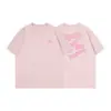 Camiseta de Algodón Puro 240g Verano para Hombre Casual Transpirable Básica Estilo Letras Ropa de Hombre Holgada Cuello Redondo Mangas Cortas para Pareja