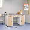 Gabinete Médico Occidental con Lavabo, Mesa Dispensadora y Gabinete para Medicamentos con Acabado de Madera Impresa por Transferencia para Clínicas y Consultorios Médicos Escolares