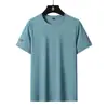 Nueva camiseta de manga corta de seda de hielo de alta calidad, verano para hombre, secado rápido, holgada, transpirable, top, logotipo personalizado, ropa de hombre