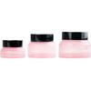 Caja de crema rosa, frasco de vidrio para crema facial, mascarilla, crema para ojos, cuidado de la piel, gran capacidad, paquete de prueba, portátil para viajes