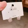 Brincos de Clipe Exquisitos com Eletroforese Prata Grossa, Árvore da Vida Zircônia, Borda Lisa de Renda, Brincos de Estilo Minimalista High-End