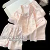 Pijama Feminino, Estilo 2026 Novo Verão Seda de Gelo Manga Curta Modelo Fino, Pijama Infantil Feminino Super Fofo de Primavera