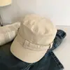 Chapéu de Cavaleiro Retro Estilo Coreano Jeans Preto Topo Plano Moda Verão Feminina Versátil Circunferência da Cabeça Grande Proteção Solar Bico de Pato Boina