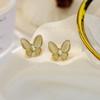 S925 Prata Agulha Fritillaria Elegante Borboleta Brincos Femininos Gentle Super Fairy ins Brincos Femininos Francês Simples Internet Popular Mulheres