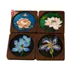 Posavasos de Esmalte Color Nogal Sin Filigrana, Juego Completo de Materiales para Productos Semi-Terminados Hechos a Mano DIY para Actividades de la Comunidad Qixi