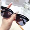 Gafas de Sol Clásicas Transfronterizas 3016 Retro Remache Ceja Media Montura Gafas de Sol Modernas para Hombre Conducción Conductor