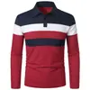 Camisa de Manga Corta para Hombre con Tres Rayas en el Pecho, Bloques de Color, Moda a Juego, Transfronteriza, de Vestir para Hombre, de Manga Larga Transfronteriza