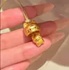 [Mesmo Estilo de Laopu Weixue] Colar com Pingente Bússola Oito Tesouros Cor de Ouro Areia para Mulheres Colar com Corda Pingente Dourado de Cabaça Jiaer