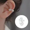 Clip de Oreja sin Perforación Iris Cross Pendientes Falsos Creativos Nuevo de Verano Estilo Europeo y Americano Brazalete de Oreja Súper Brillante con Diamantes Completos